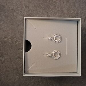 Silver Circle Drop Earrings